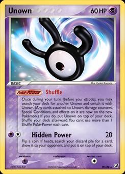 Unseen Forces Unown [W] Pokémon card